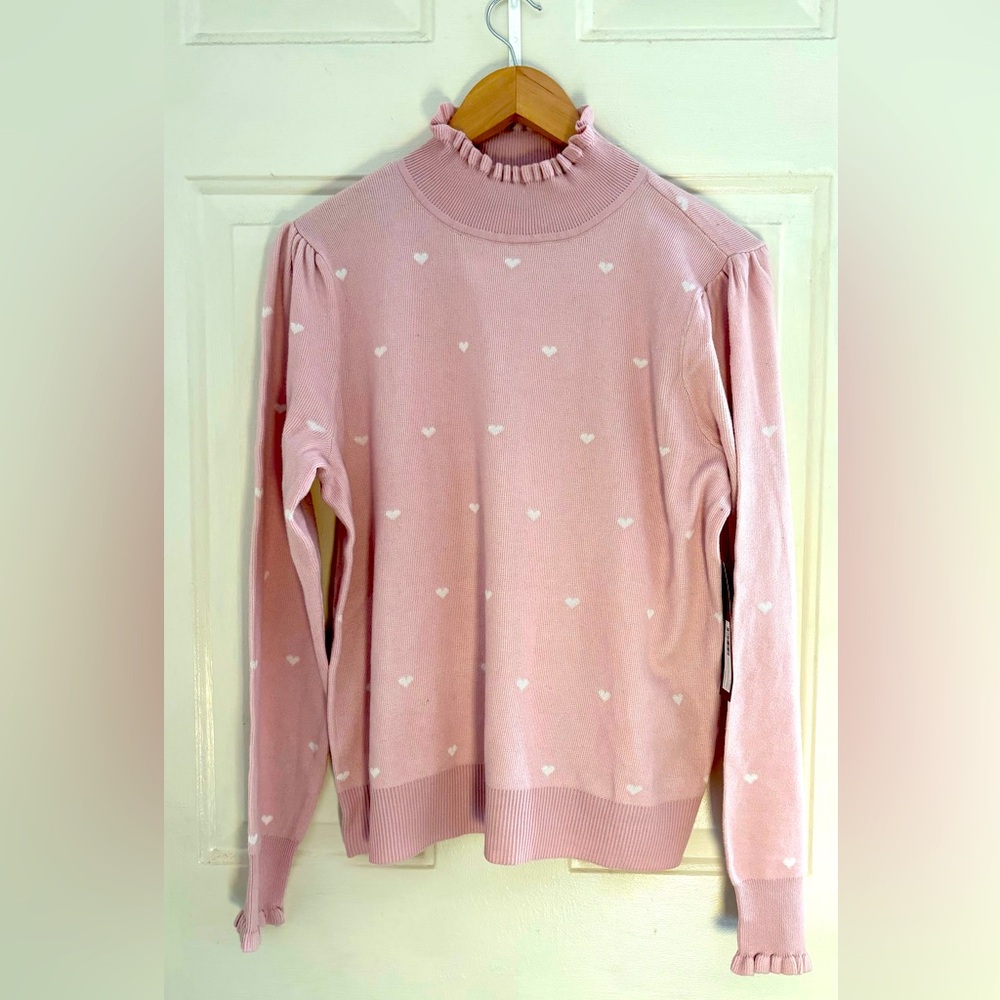 Cute Heart Baby Pink sweater- NWT